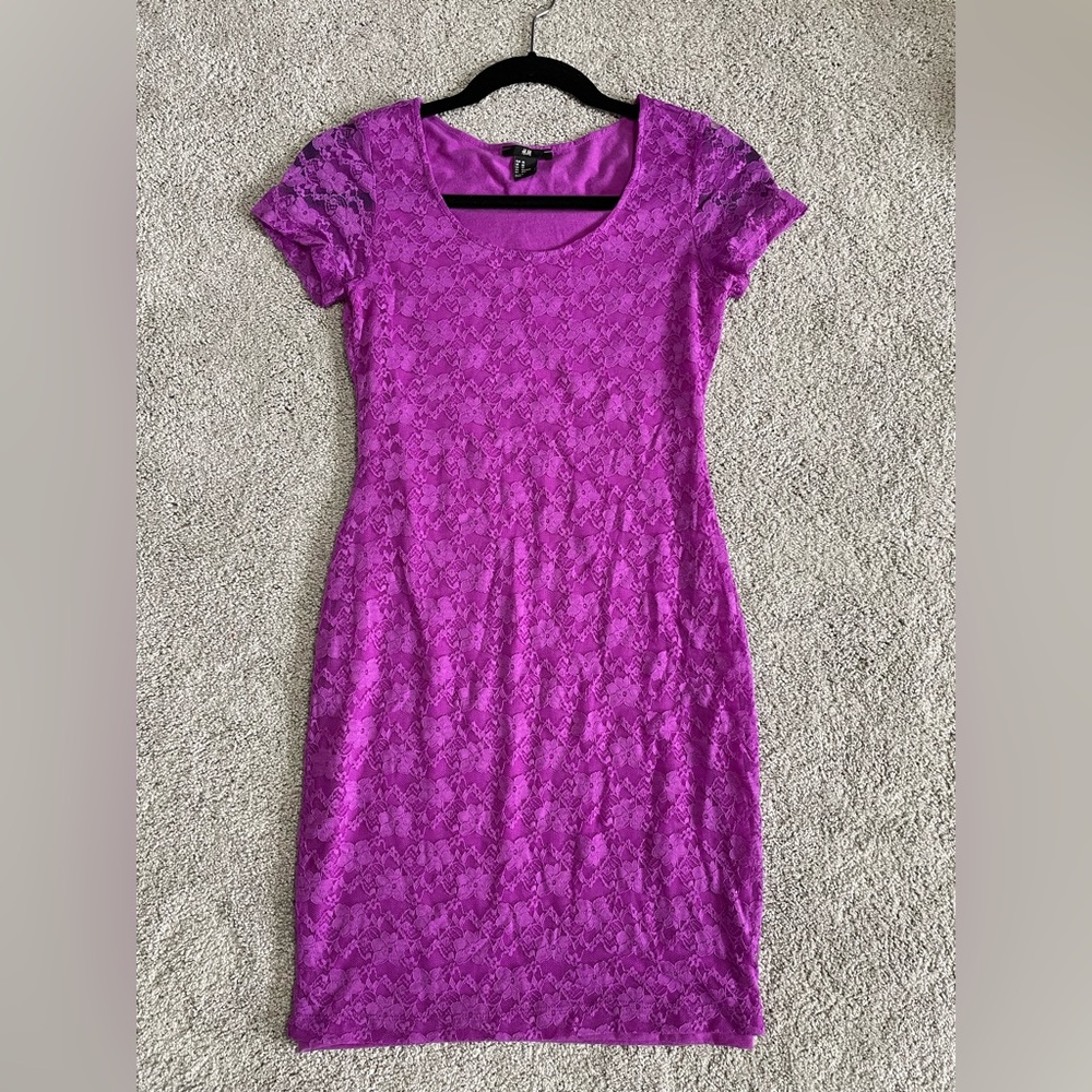 H&M Purple Lace Mini Dress